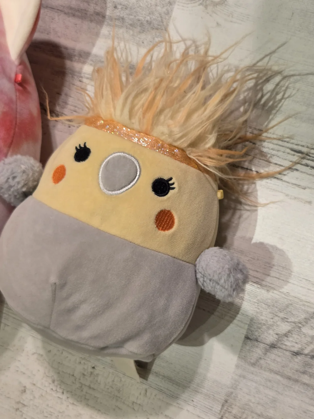 Squishmallow Pink Tie-Dye Fox Plush & Cockatiel Mizti / Cazlan & Sabine Lot Of 2